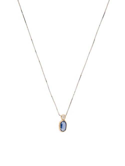Necklace Sapphire & Diamond Pendant Necklace