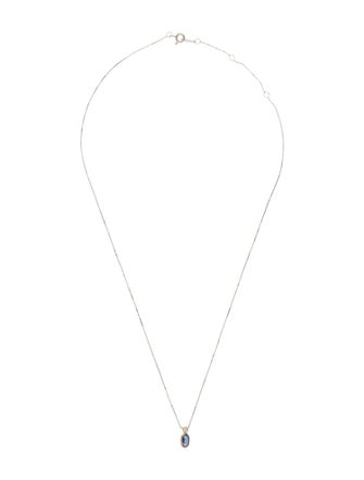 Necklace Sapphire & Diamond Pendant Necklace