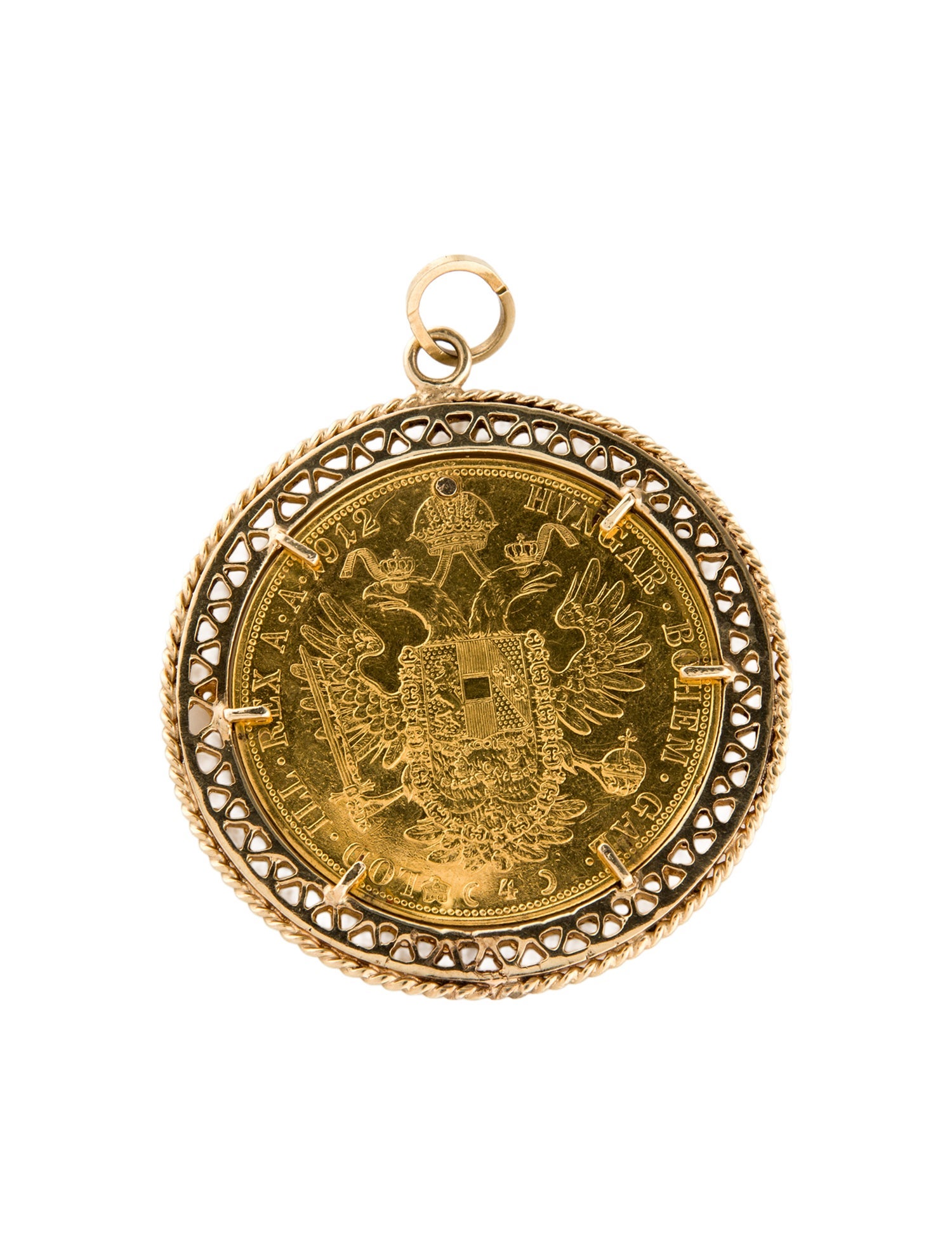 Necklace 24K Large Austrian Ducat Coin Pendant