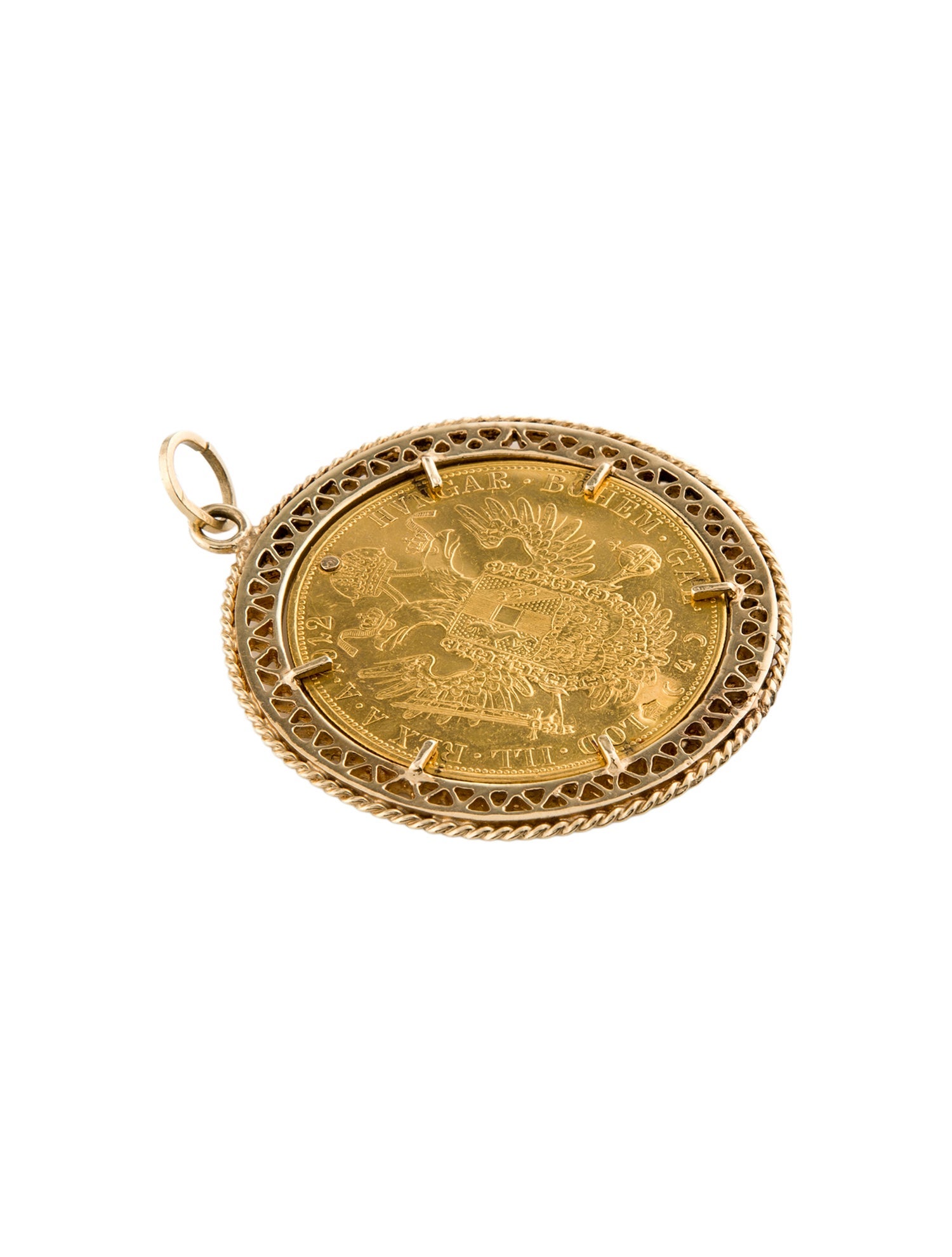 Necklace 24K Large Austrian Ducat Coin Pendant