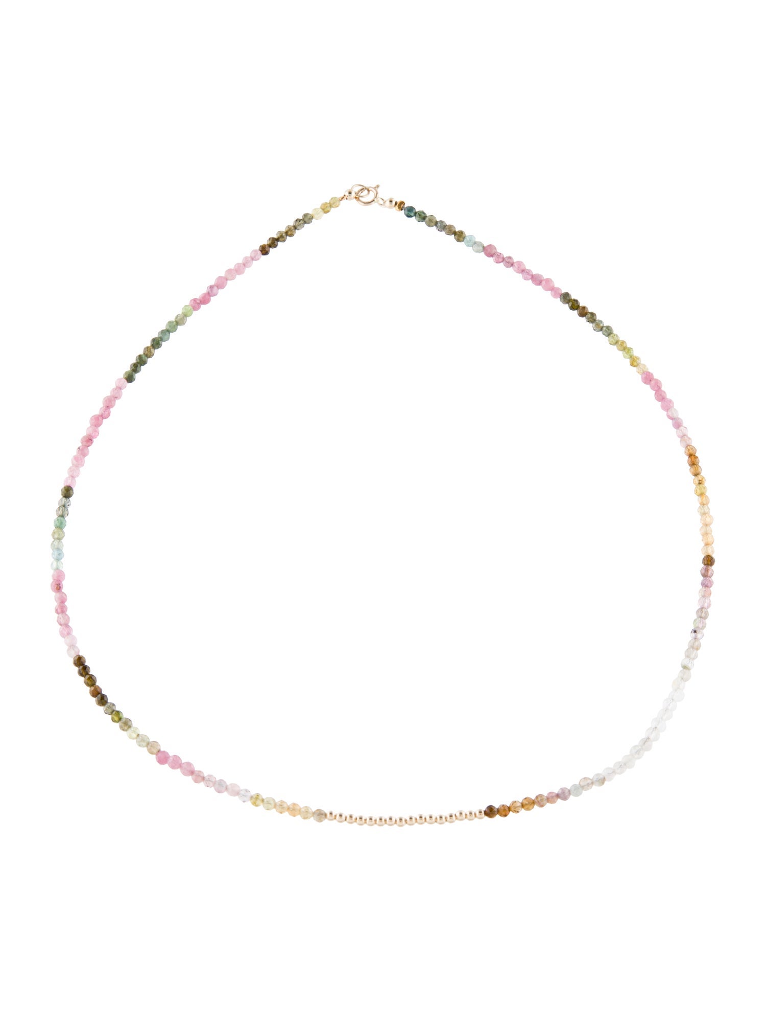 Necklace 14K Tourmaline Bead Strand Necklace