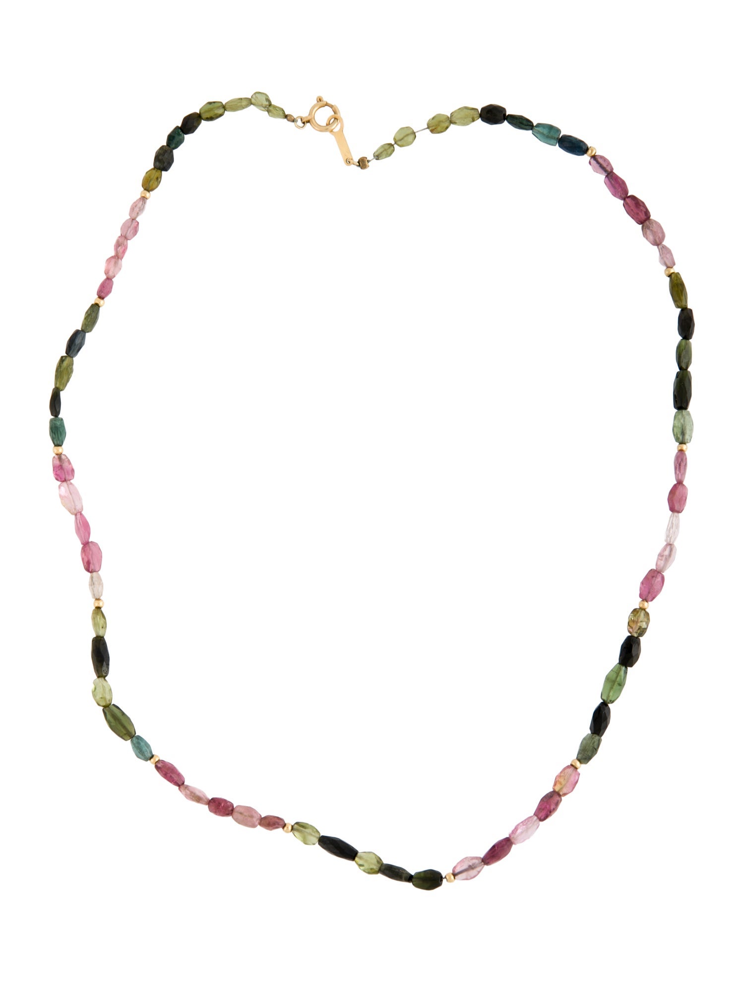 Necklace 18K Tourmaline Bead Strand