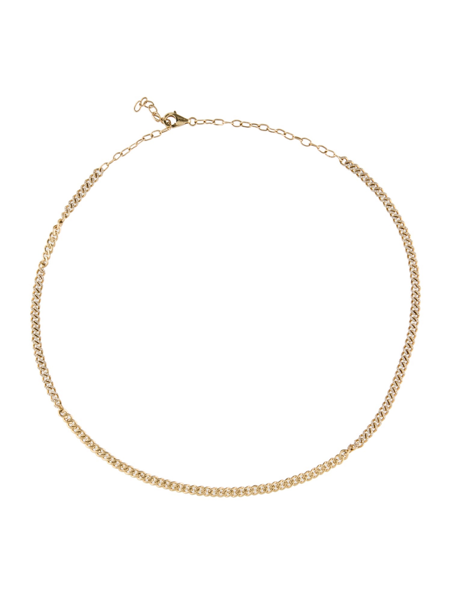 Necklace 14K 1.08ctw Diamond Micropavé Curb Chain Necklace