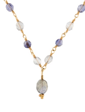 Necklace 14K Iolite & Labradorite Bead Necklace