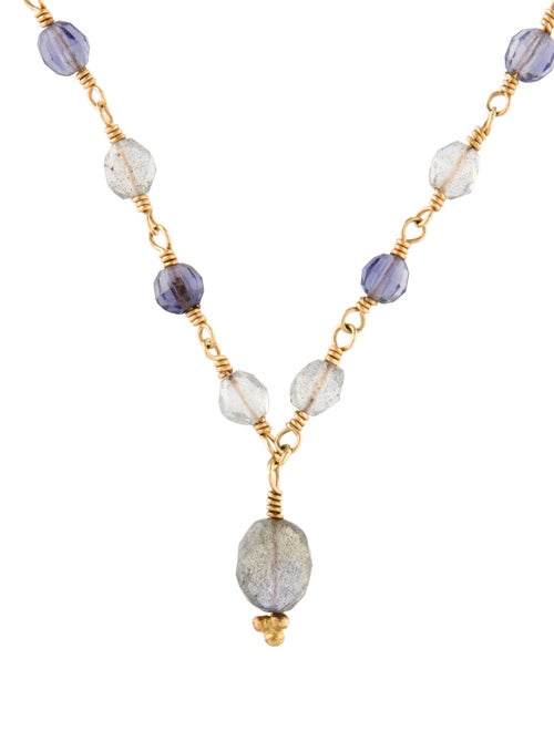 Necklace 14K Iolite & Labradorite Bead Necklace