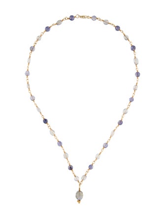 Necklace 14K Iolite & Labradorite Bead Necklace