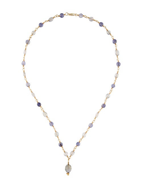 Necklace 14K Iolite & Labradorite Bead Necklace