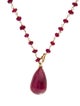 Necklace 14K Ruby Bead Pendant Necklace