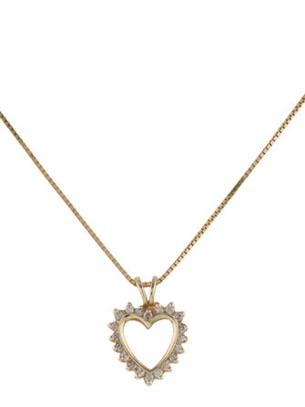 Necklace 14K Diamond Heart Pendant Necklace