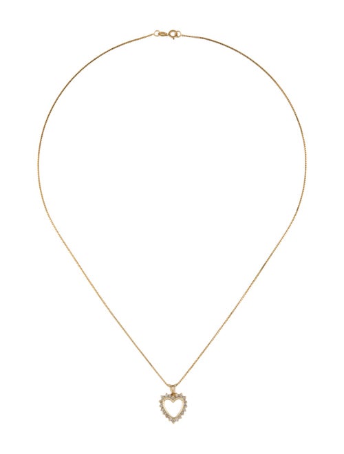 Necklace 14K Diamond Heart Pendant Necklace