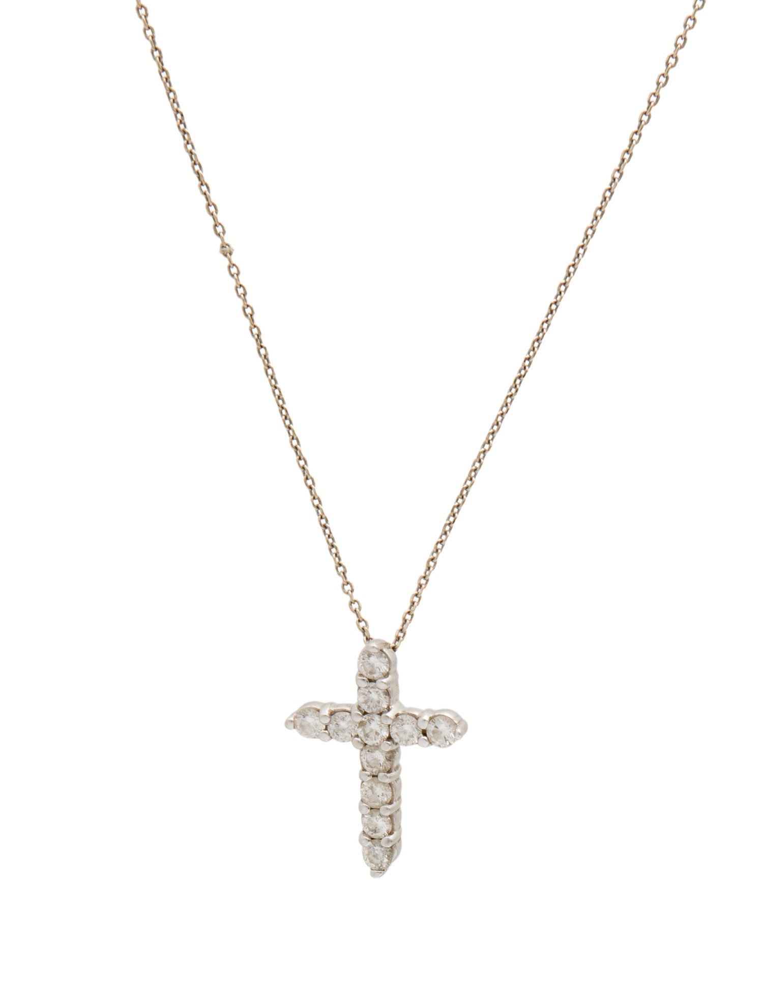 Necklace 14K 1.10ctw Diamond Cross Pendant Necklace