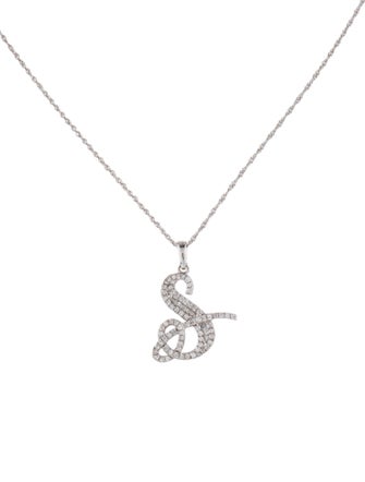 Necklace Diamond 'S' Pendant Necklace