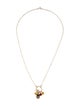 Necklace 14K Citrine, Garnet & Smoky Quartz Bead Pendant Necklace