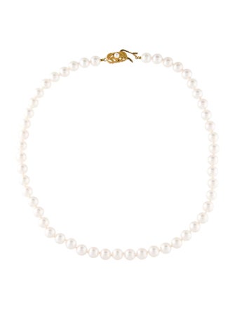 Necklace 18K Pearl Bead Strand Necklace