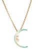 Necklace 14k Colorful Moon Pendant