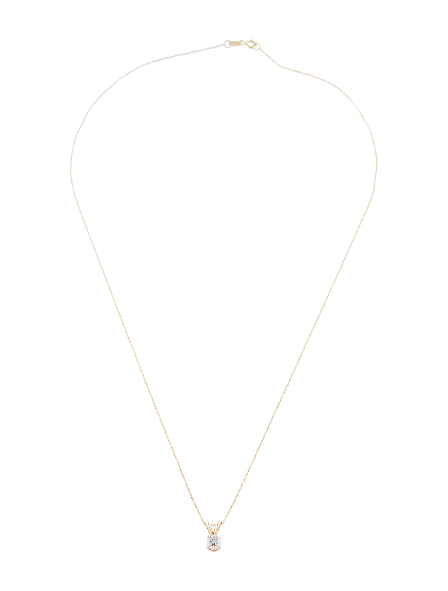 Necklace 14K Diamond Solitaire Pendant Necklace