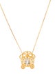 Necklace 14K 2.50ct Heliodor, Sapphire & Diamond Pumpkin Carriage Pendant Necklace