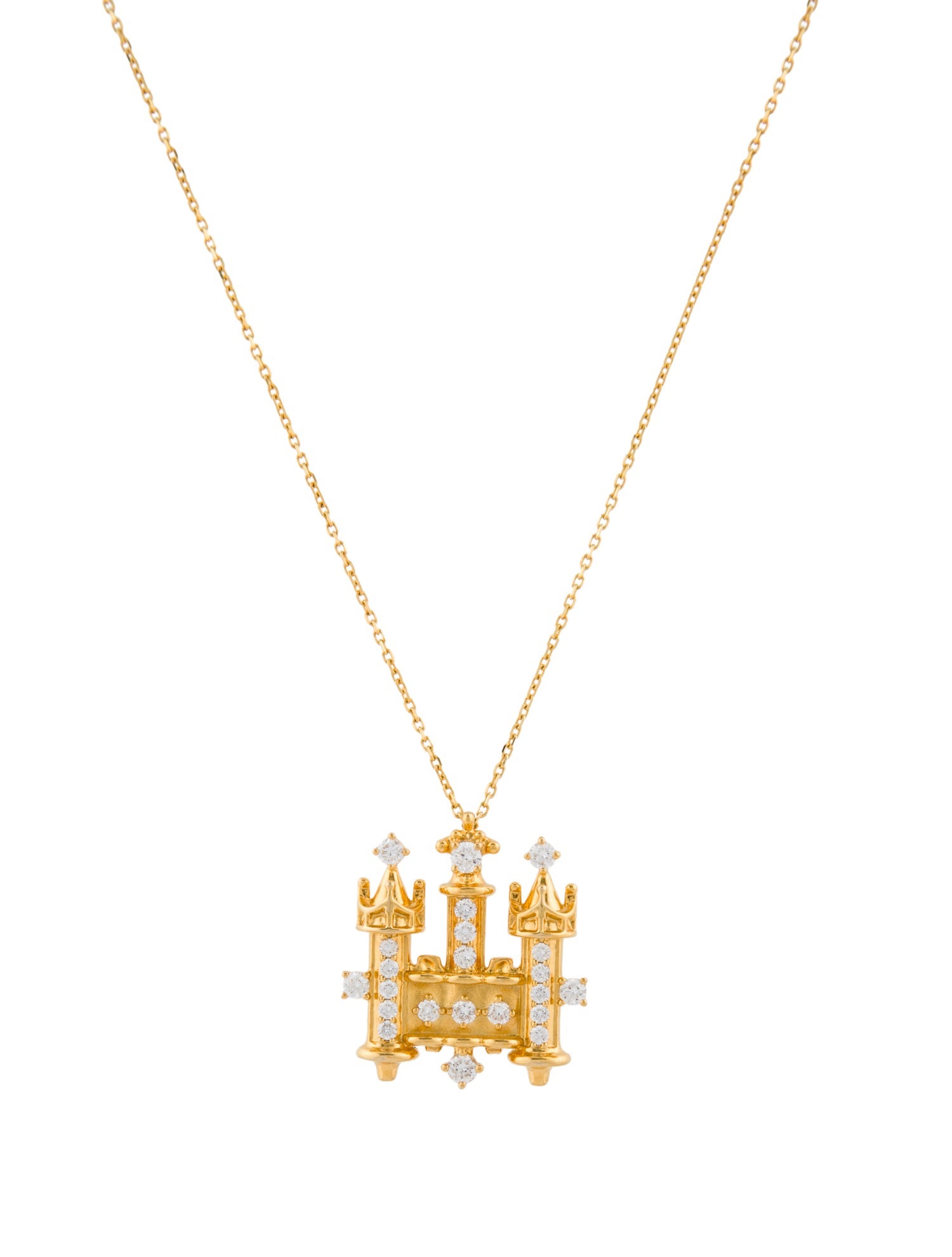 Necklace 14K Diamond Castle Pendant