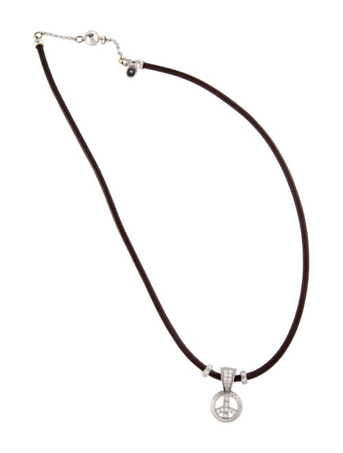 Necklace 18K Diamond Leather Pendant Necklace