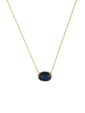 Necklace 18K Sapphire Pendant Necklace