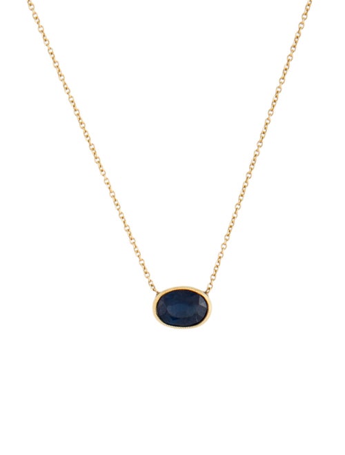 Necklace 18K Sapphire Pendant Necklace
