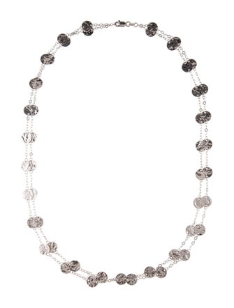 Necklace 14K Double Strand Disc Station Necklace