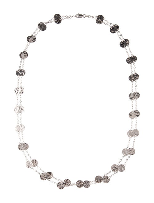 Necklace 14K Double Strand Disc Station Necklace