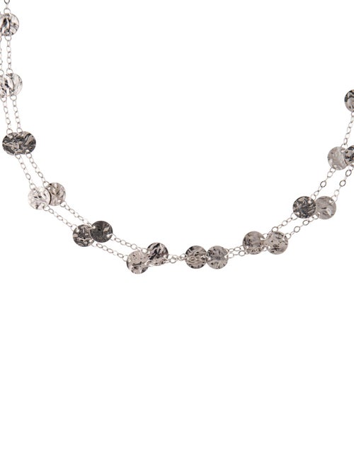 Necklace 14K Double Strand Disc Station Necklace