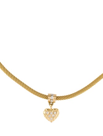 Necklace 14K Diamond Puffed Heart Pendant Necklace