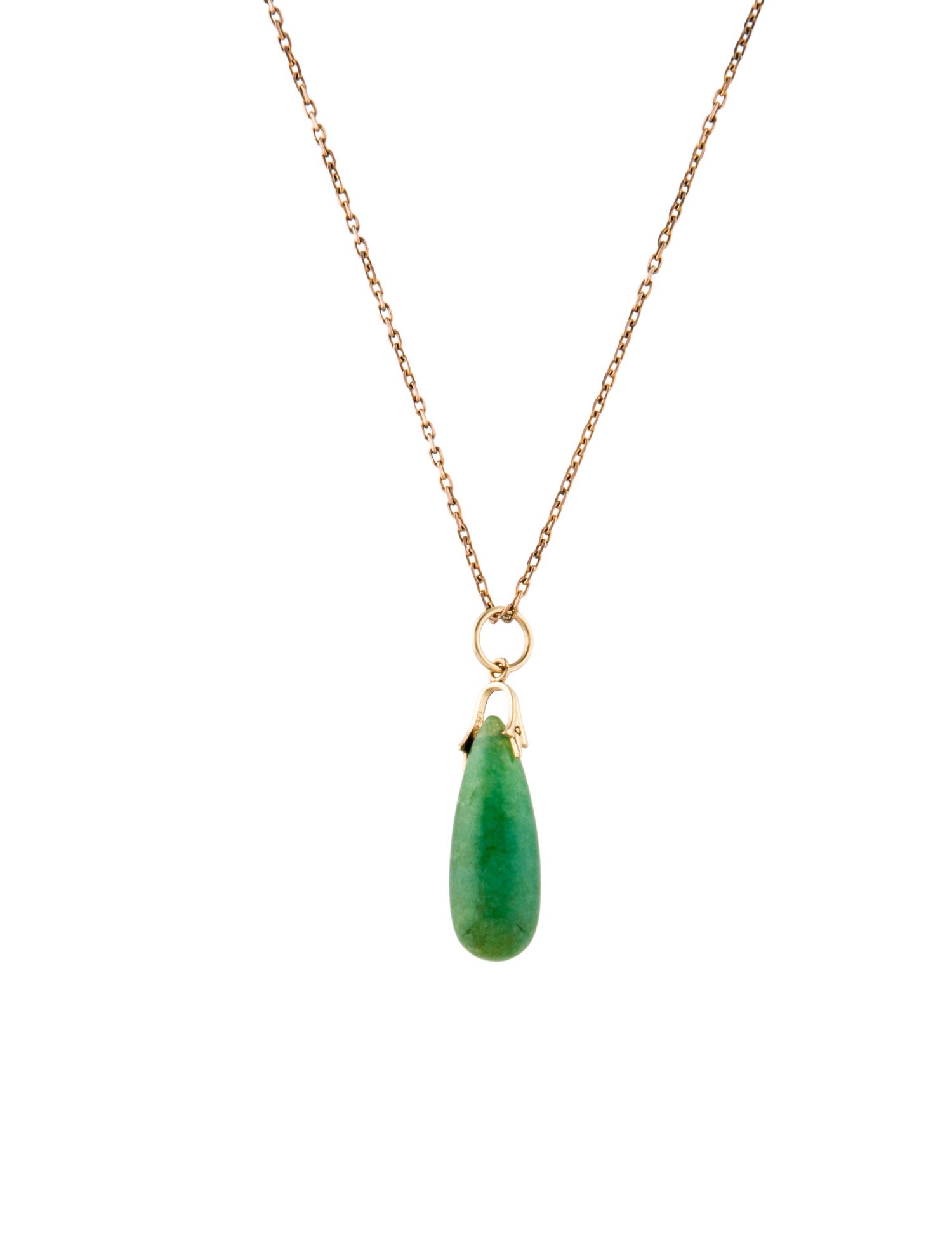 Necklace 14K Jadeite Pendant Necklace