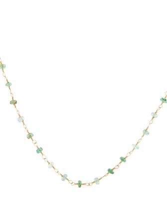 Necklace 18K Emerald Bead Necklace