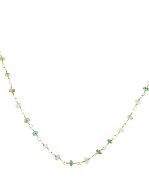 Necklace 18K Emerald Bead Necklace