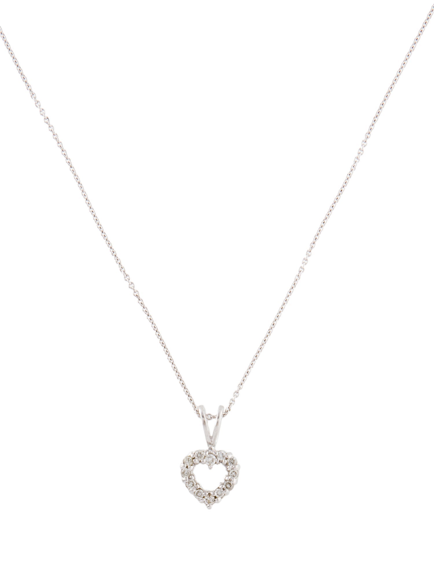 Necklace 18K Diamond Heart Pendant Necklace