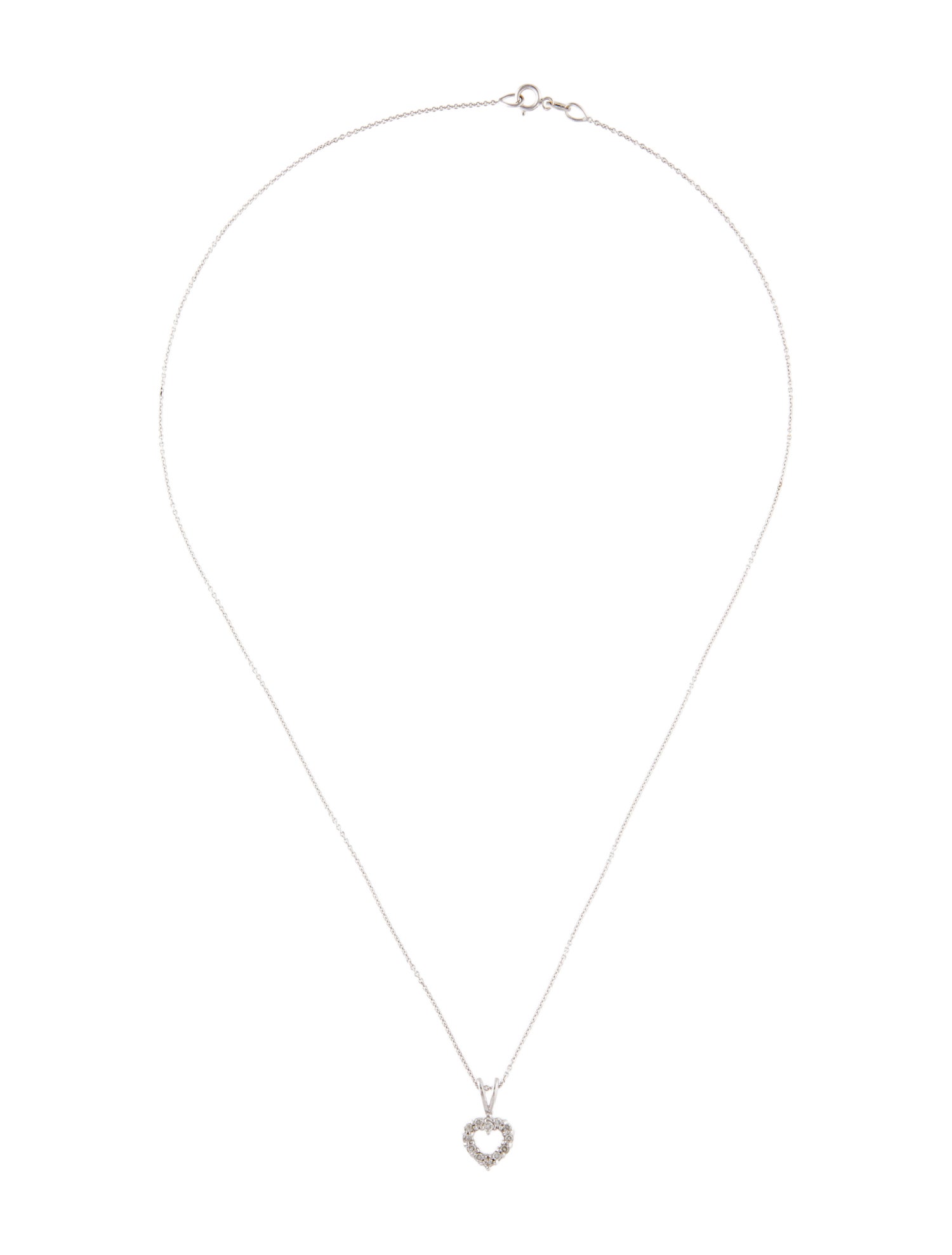 Necklace 18K Diamond Heart Pendant Necklace