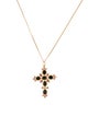 Necklace 18K 2.70ctw Sapphire & Ruby Cross Pendant Necklace