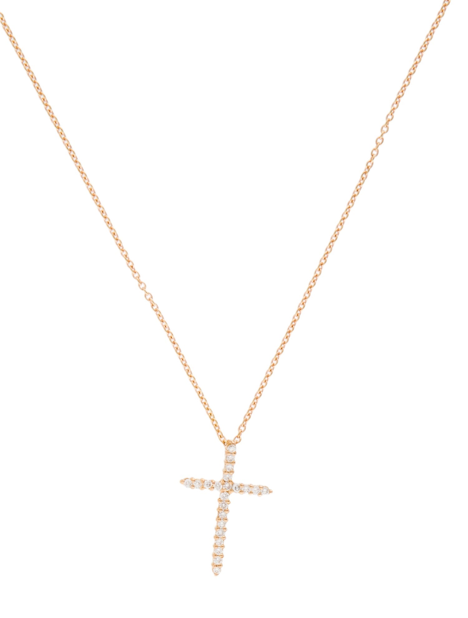 Necklace 18K Diamond Cross Pendant Necklace