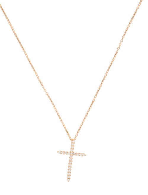 Necklace 18K Diamond Cross Pendant Necklace