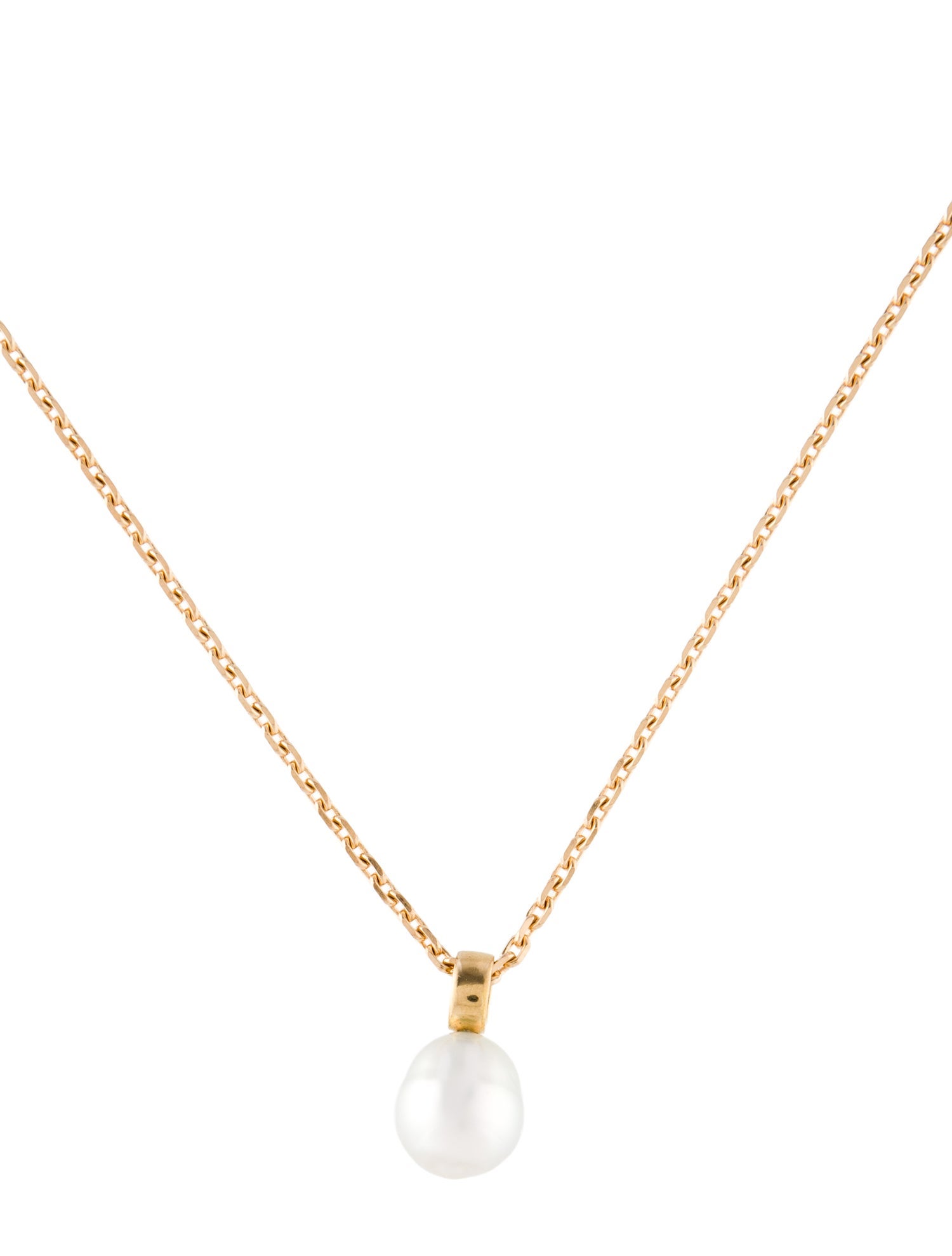 Necklace 18K Pearl Pendant Necklace