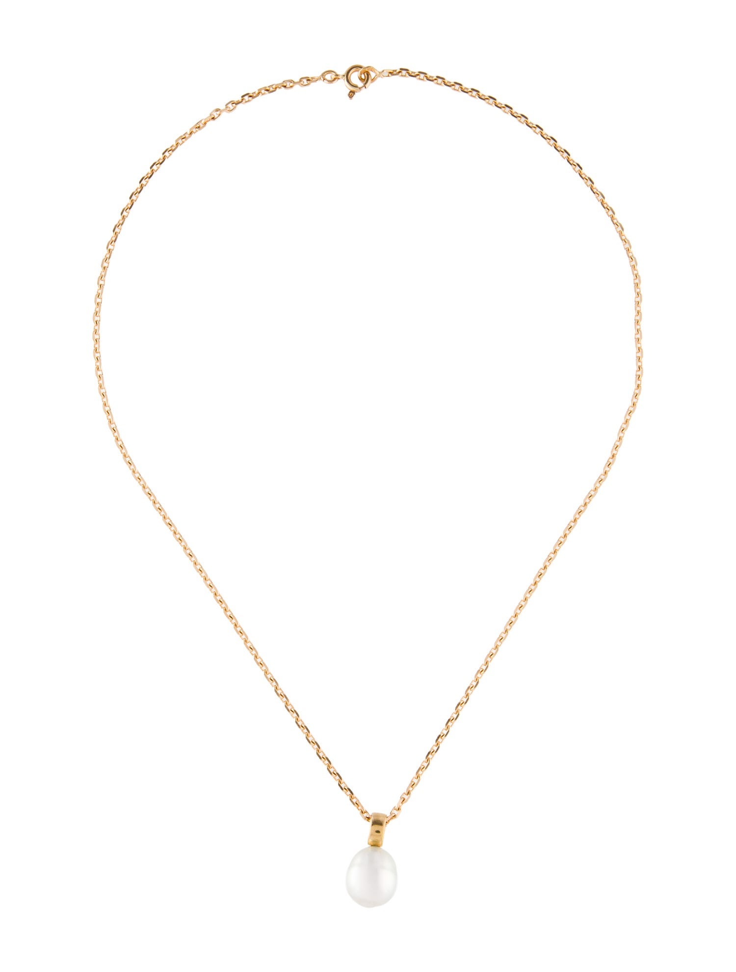 Necklace 18K Pearl Pendant Necklace