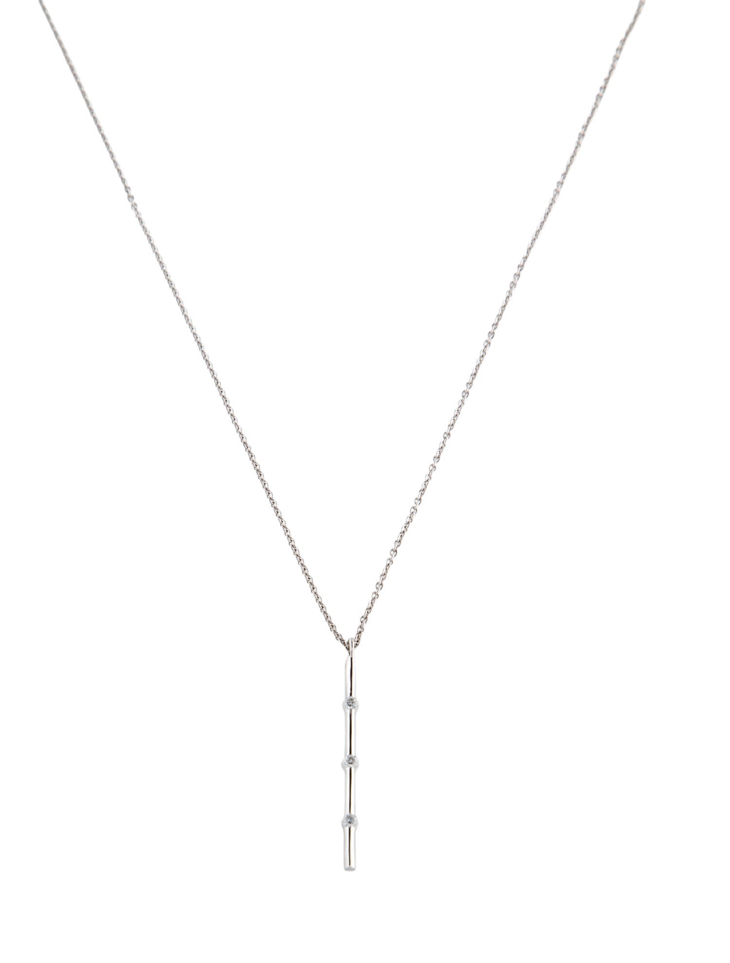Necklace 18K Diamond Bar Pendant Necklace