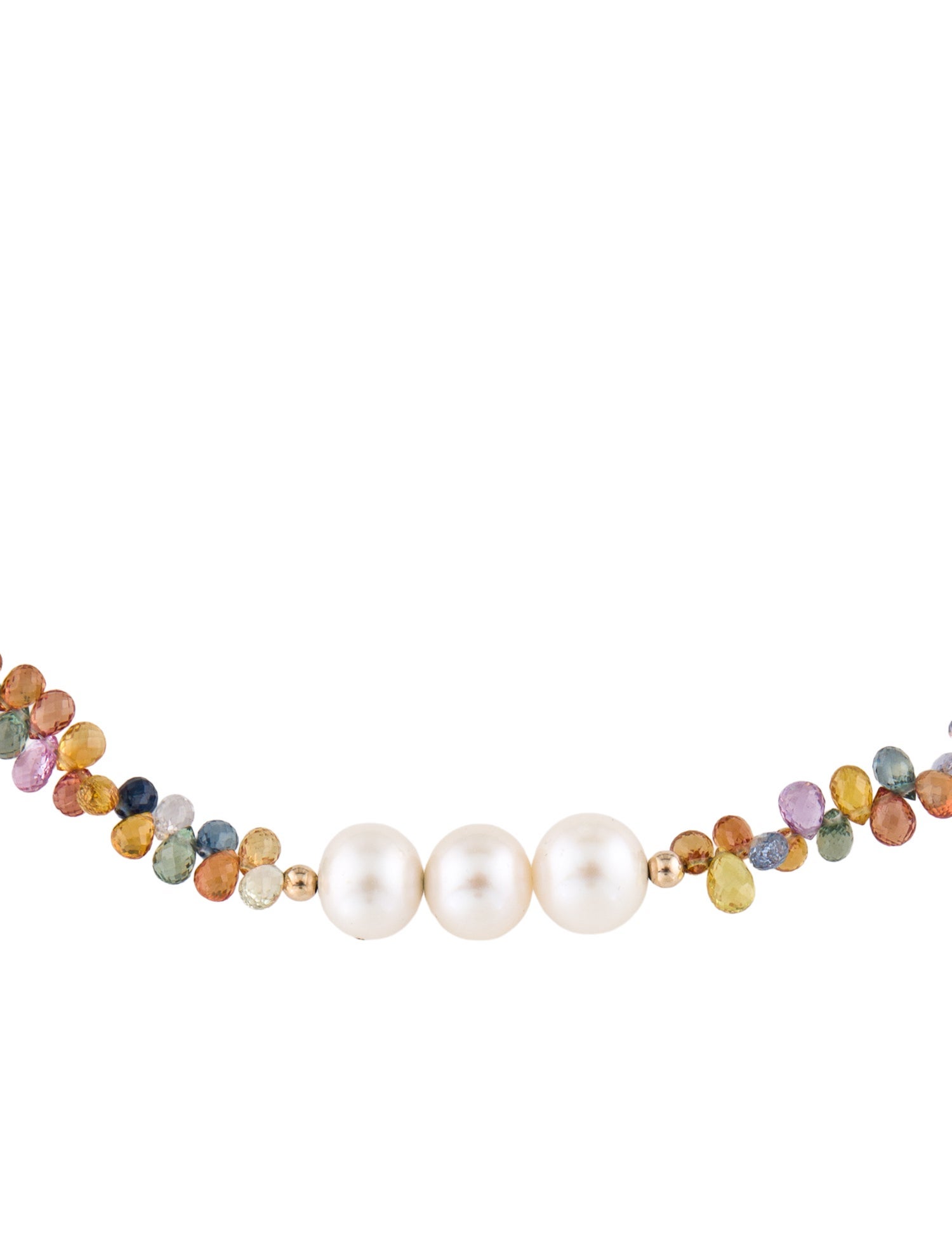 Necklace 14K Pearl, Sapphire & Spinel Bead Necklace