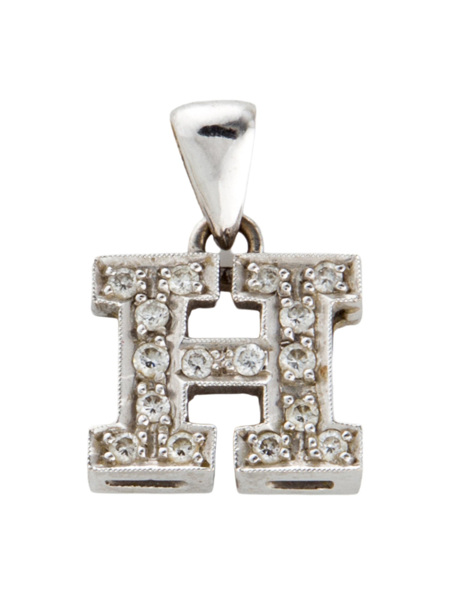 Necklace 18K Diamond Initial 'H' Pendant
