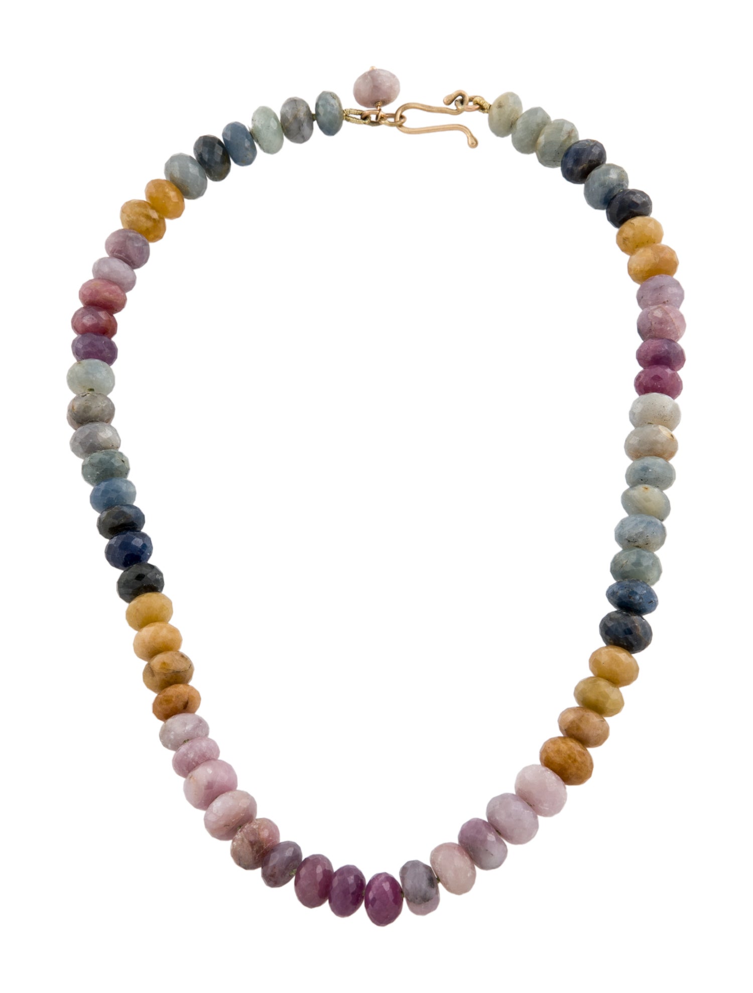 Necklace 14K Multistone Bead Strand Necklace