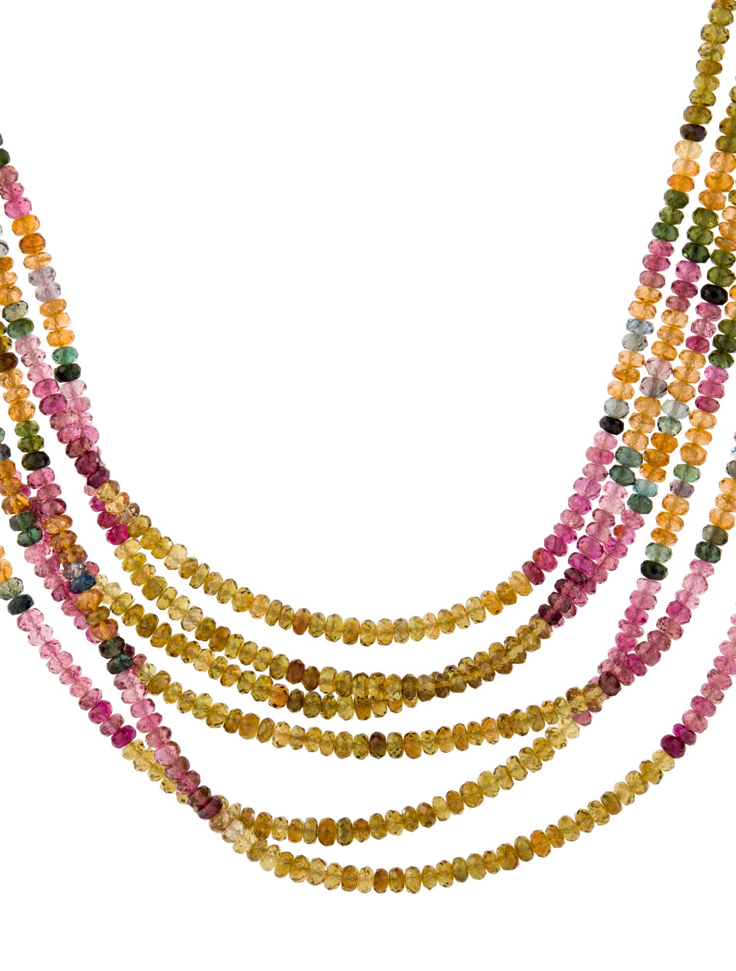 Necklace 18K Multicolor Tourmaline Six-Strand