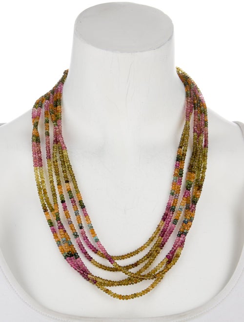 Necklace 18K Multicolor Tourmaline Six-Strand Necklace