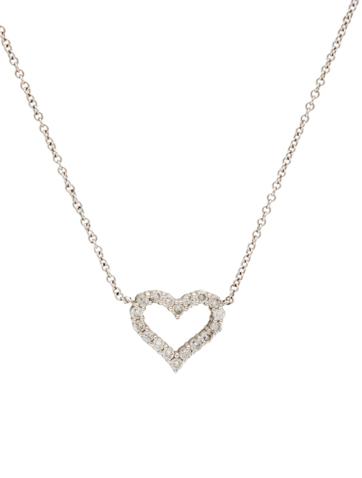 Necklace 18K Diamond Heart Pendant Necklace