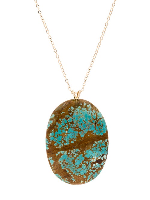 Necklace 14K Turquoise Pendant Necklace