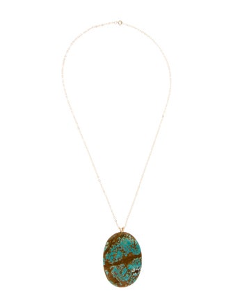 Necklace 14K Turquoise Pendant Necklace