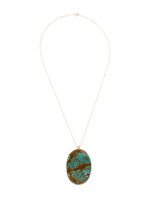 Necklace 14K Turquoise Pendant Necklace