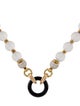 Necklace 18K Quartz, Onyx, & Diamond Bead Necklace